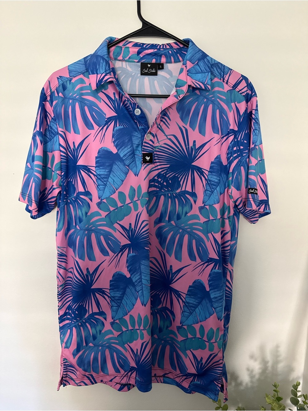 Bad Birdie Tropical Print Polo Shirt